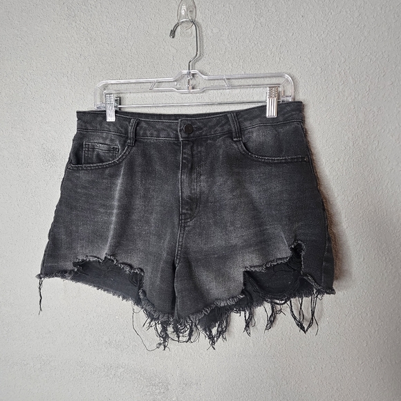 Sincerely Jules Shorts Womens 9 29 High Rise‎ Distressed Raw Hem Denim Cutoff - Picture 1 of 11
